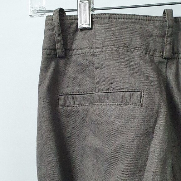 Peruvian Connection Taupe Linen Cotton Blend Womens 2 Cargo Pants Straight Leg - Picture 7 of 11